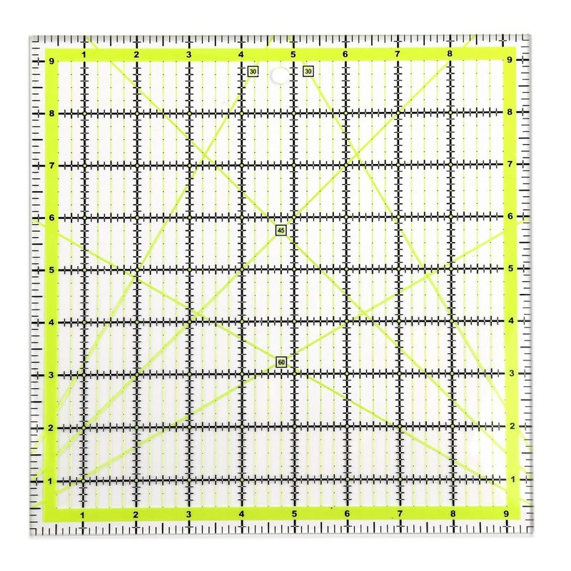 UOOU Quilting Ruler (9.5"X9.5"), Square Quilting Rulers Fabric Cutting Ruler Acrylic Quilters Rulers Clear Mark for Easy Precision Cutting and Crafts Quilting and Sewing - Image 1